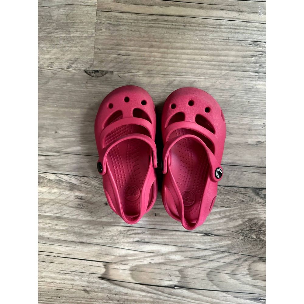 5 - Crocs, Hot Pink, GUC - Toddler Size 6C
